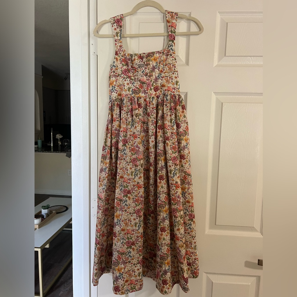 For Love And Lemons Theodora Floral Mushroom Midi Dress